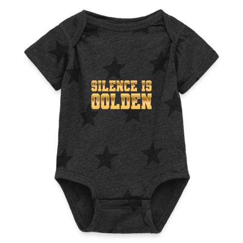 Silence is Golden - Baby 5 Star Print One Piece