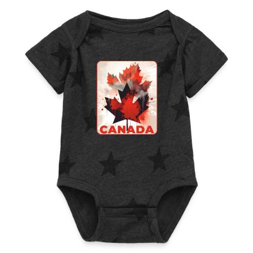 Canada Inked Leaf - Baby 5 Star Print One Piece