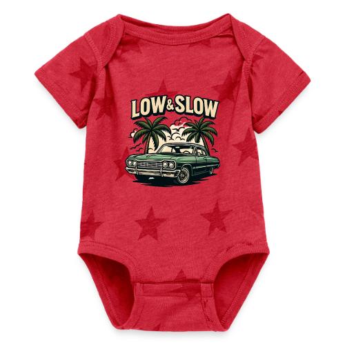 Classic Lowrider Car | Low & Slow Retro T-Shirt - Baby 5 Star Print One Piece