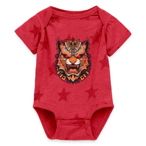 Tribal Demon Wolf Mask - Baby 5 Star Print One Piece