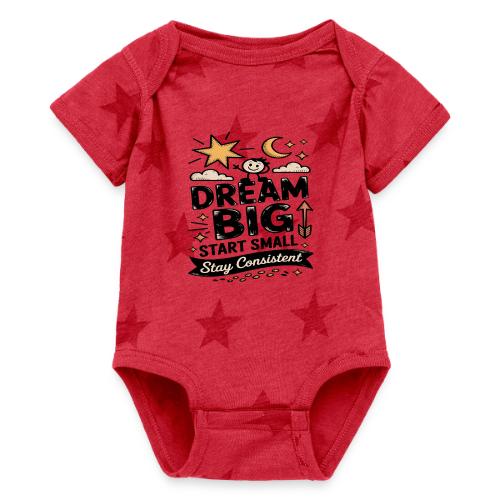 Dream Big Start Small Stay Consistent - Baby 5 Star Print One Piece