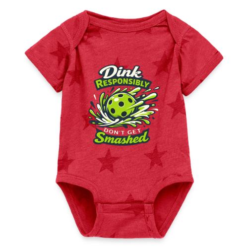 Dink Responsibly Don’t Get Smashed Pickleball Art - Baby 5 Star Print One Piece