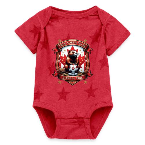 Canada Beaver Crest T-Shirt, Pride Badge Gift - Baby 5 Star Print One Piece