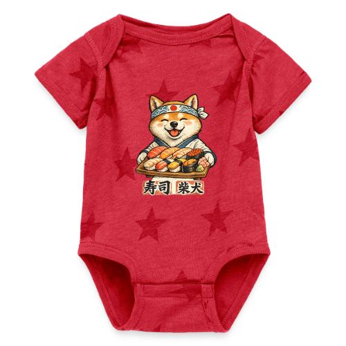 Funny Shiba Inu Sushi Kawaii Dog Tee - Baby 5 Star Print One Piece
