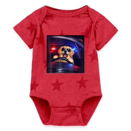 Funny Police Golden Retriever Meme Tee - Baby 5 Star Print One Piece