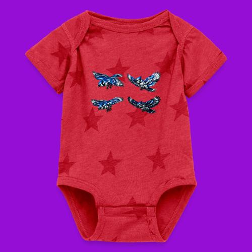 Silver Blue Jay Flight Stages - Baby 5 Star Print One Piece