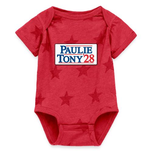 Paulie and Tony for Co-President 2028 - Baby 5 Star Print One Piece