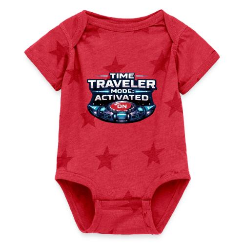 Time Traveler Mode – Futuristic Neon Sci-Fi Tee - Baby 5 Star Print One Piece