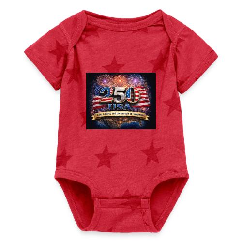 USA 250th Celebration - Baby 5 Star Print One Piece