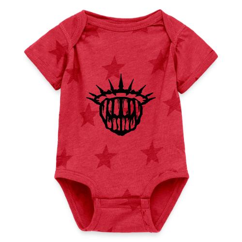 Teeth Of The Divine Sigil BLACK - Baby 5 Star Print One Piece