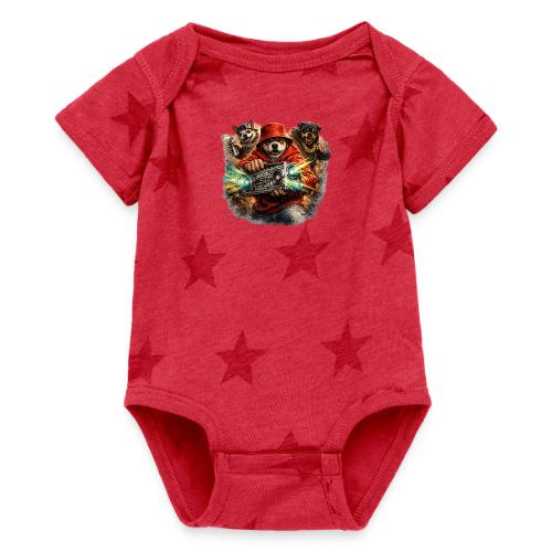 Urban Beat Dog Heroes - Baby 5 Star Print One Piece
