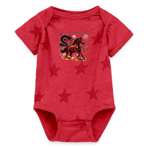 Year of the Horse Victory T Shirt, Lunar New Year - Baby 5 Star Print One Piece