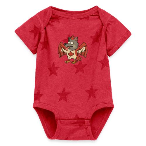 Maple-Mad Wolfbird – Quirky Canadian Creature - Baby 5 Star Print One Piece