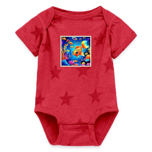 Vibrant Underwater Fish World Design - Baby 5 Star Print One Piece
