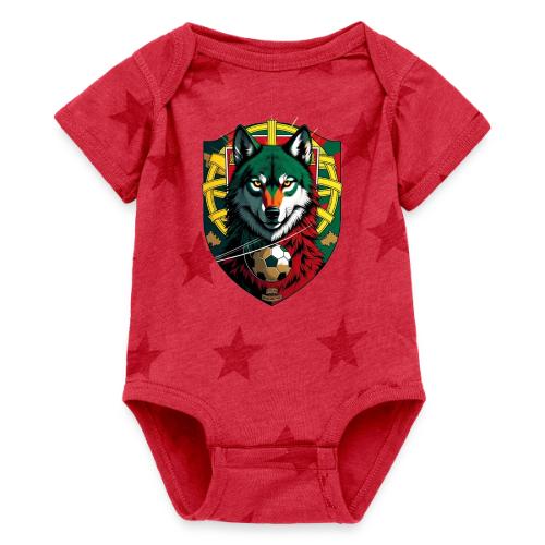 Portugal Iberian Wolf Soccer T Shirt,Football Gift - Baby 5 Star Print One Piece