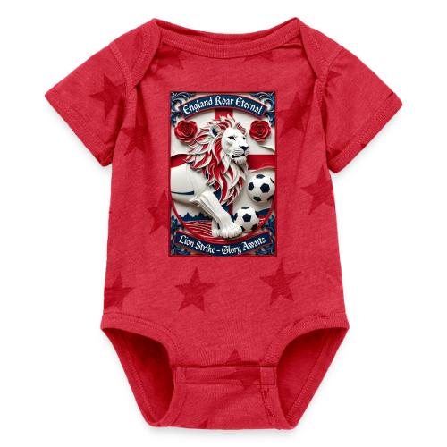 England Lion Soccer T Shirt, Football Pride Gift - Baby 5 Star Print One Piece