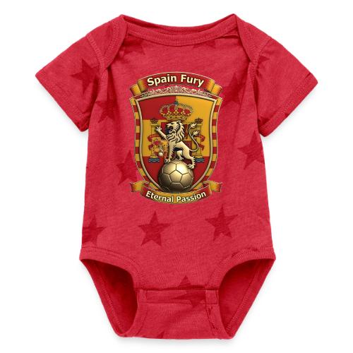 Spain Lion Fury T-Shirt, Spanish Crest Gift - Baby 5 Star Print One Piece