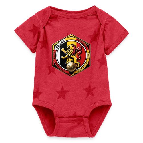 Belgium Lion Valor T-Shirt, Belgian Pride Gift - Baby 5 Star Print One Piece
