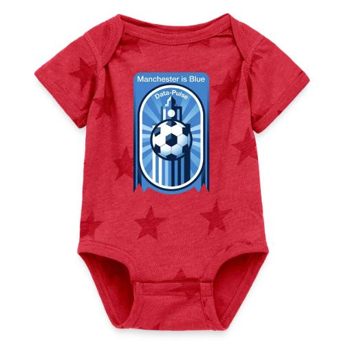 Manchester is Blue Soccer City T Shirt, Apparel - Baby 5 Star Print One Piece