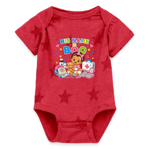 His Name Is Boo - Girl-B - Baby 5 Star Print One Piece