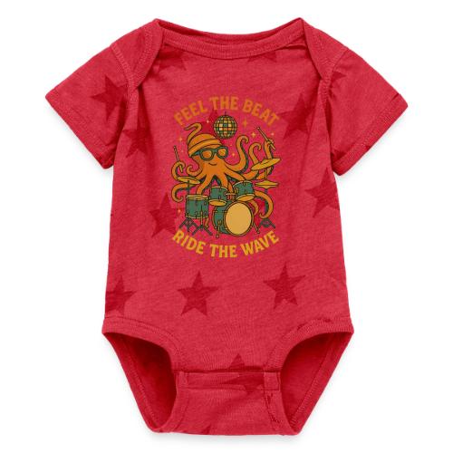 Feel the Beat Octopus Drummer Retro 70s t-shirt - Baby 5 Star Print One Piece