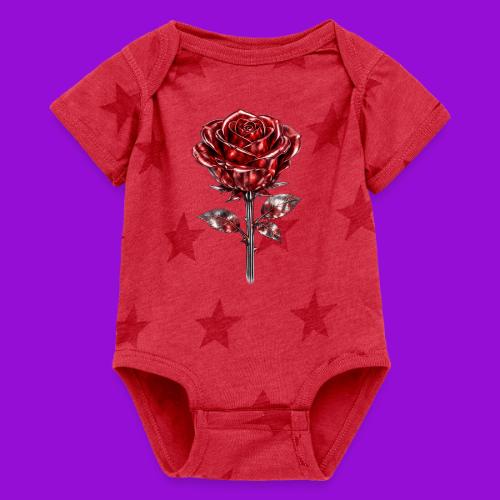 2 Set - Silver and Gold Roses - Baby 5 Star Print One Piece