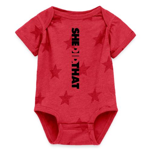 She Did That Large Design - Baby 5 Star Print One Piece