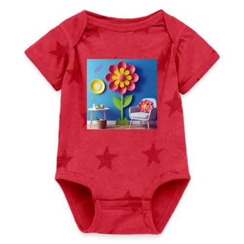 Flower design and harmony of environmental well-be - Baby 5 Star Print One Piece