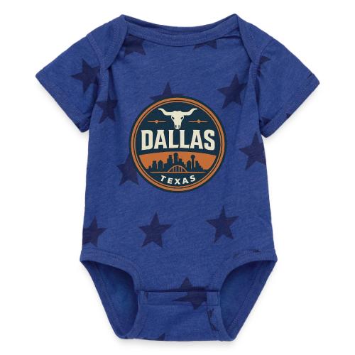 Vintage Dallas Texas Western Skyline Retro Cowboy - Baby 5 Star Print One Piece
