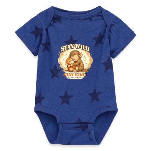 Stay Wild Stay Kind Punch Monkey Hug - Baby 5 Star Print One Piece
