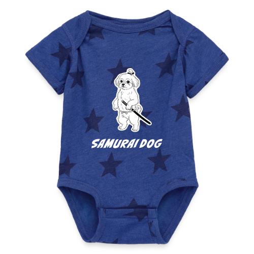 Samurai Maltese Katana Warrior Dog Tee - Baby 5 Star Print One Piece