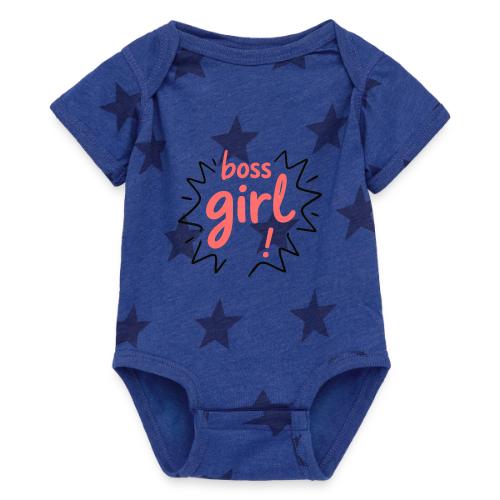 Boss Girl Bold Feminist Statement - Baby 5 Star Print One Piece