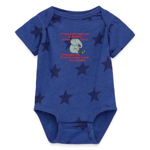 Elephant in the Room Meme - Baby 5 Star Print One Piece