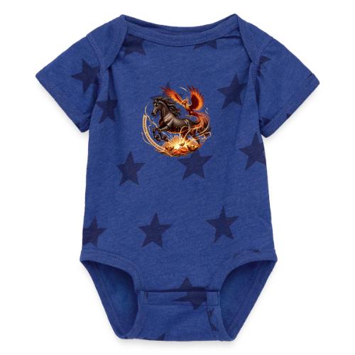 Year of the Horse Phoenix T Shirt, Lunar NY Gift - Baby 5 Star Print One Piece