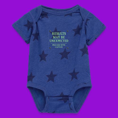 Results May Be Unexpected - Neon Green - Baby 5 Star Print One Piece