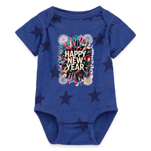 New Year's Party Horn T-Shirt - Baby 5 Star Print One Piece