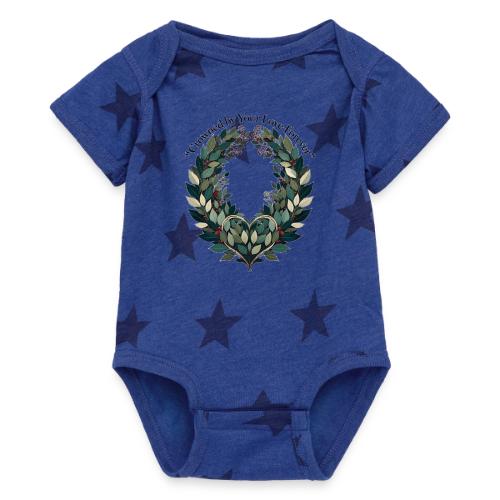 Crowned by Your Love Forever Laurel Wreath T-Shirt - Baby 5 Star Print One Piece