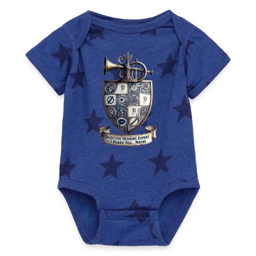 Selective Hearing Expert Crest T Shirt - Baby 5 Star Print One Piece