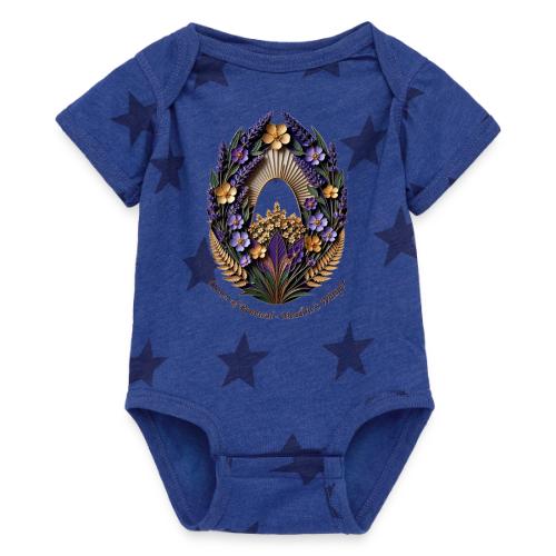 Easter Meadow Crown Renewal T Shirt, Spring Gift - Baby 5 Star Print One Piece