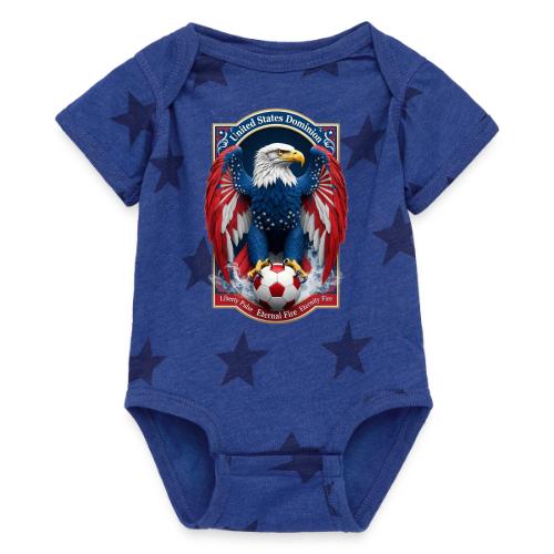 USA Eagle Emblem T Shirt, USA Soccer Pride Gift - Baby 5 Star Print One Piece
