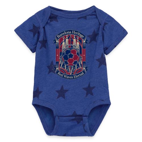 Barcelona Red Heritage T Shirt, Barsa fan Gift - Baby 5 Star Print One Piece