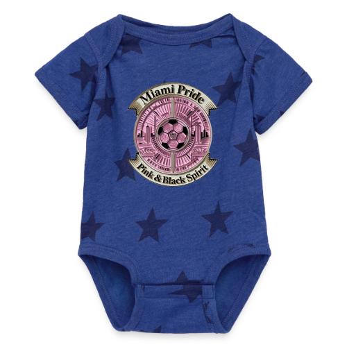 Miami Pride T Shirt, Soccer City Pride Gift - Baby 5 Star Print One Piece