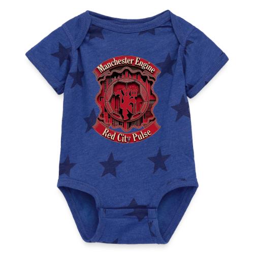 Red Manchester T Shirt, Red Soccer City Pride Gift - Baby 5 Star Print One Piece