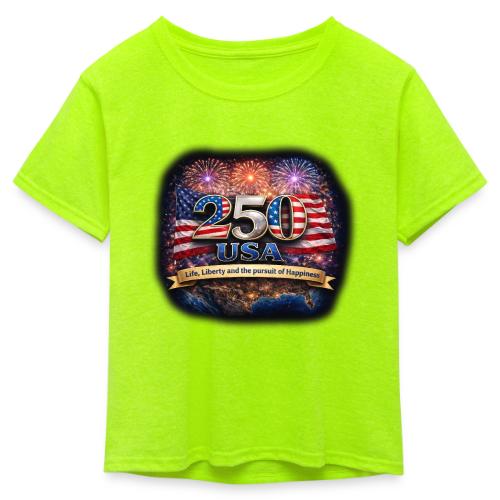 USA 250th Celebration - Kid's 50/50 Neon T-Shirt