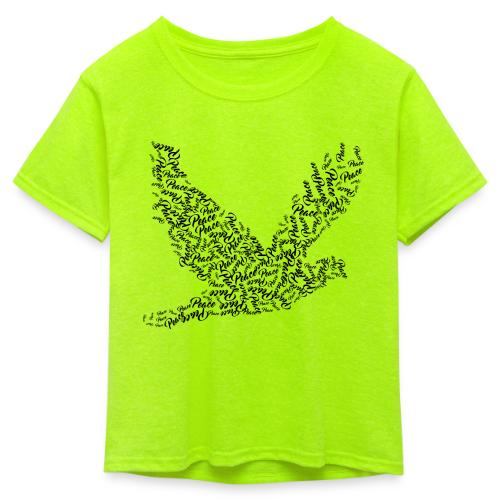 DOVE Peace in FLIGHT - Kid's 50/50 Neon T-Shirt