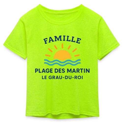 Family Beach Shirt – Plage des Martin Design - Kid's 50/50 Neon T-Shirt