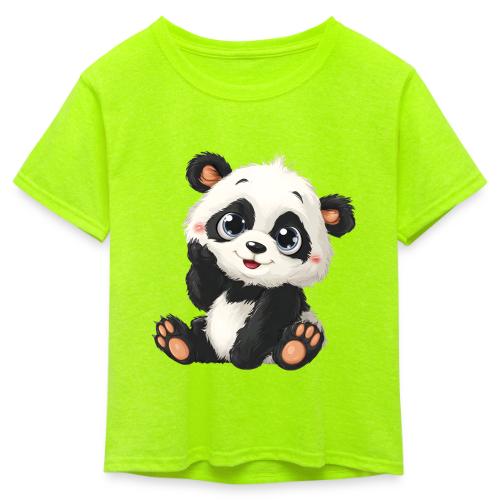 Blushing Baby Panda - Kid's 50/50 Neon T-Shirt