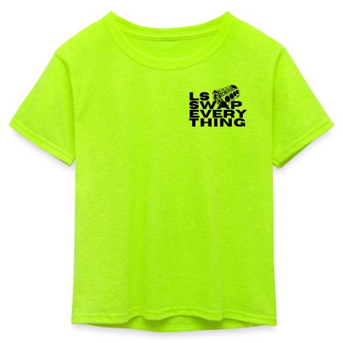 LS Swap Everything (Front & Back) - Kid's 50/50 Neon T-Shirt
