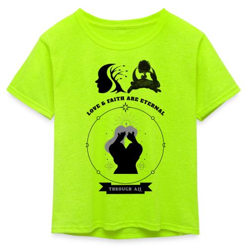 Love & Faith - Kid's 50/50 Neon T-Shirt