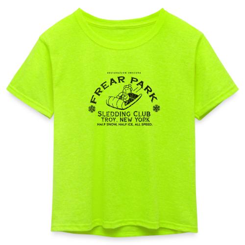 RO Frear Park Sledding Club Distressed Dark - Kid's 50/50 Neon T-Shirt